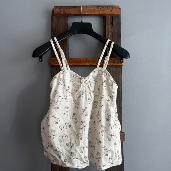Anthropologie Tops - Anthropologie Womens Sz Small Floral Babydoll Top Linen Cottagecore‎ Y2K
